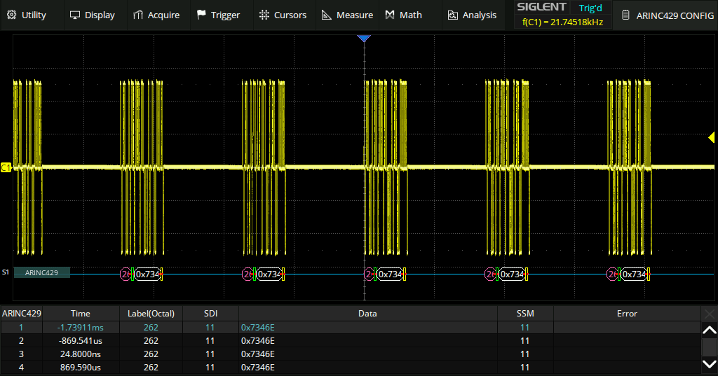 SDS5000HD-ARINC Software-Option SDS5000HD-ARINC Software-Option